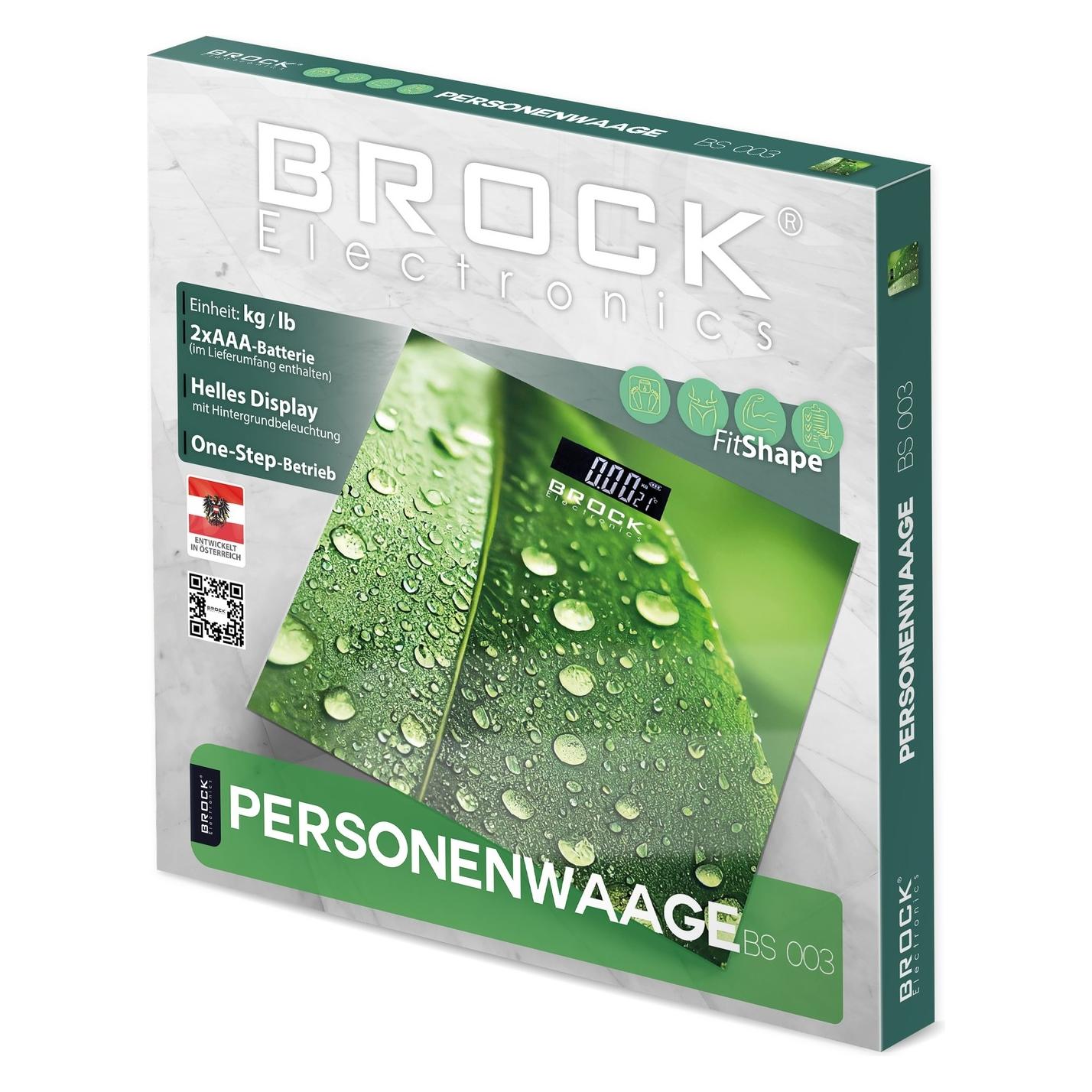 Brock Electronics Brock BS 003 Personenwaage, 2xAAA-Batterie (im Lieferumfang enthalten) (180 kg) (BS 003)