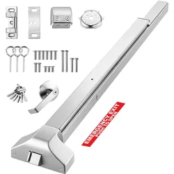 VEVOR Panikstange 1045 mm, Notausgangsstange für Notausgangstüren, Notausgangstürbeschlag mit Außenhebelgriff & 6 Schlüsseln, für 104 bis 155 cm Breite Holz- oder Metalltüren, Silber
