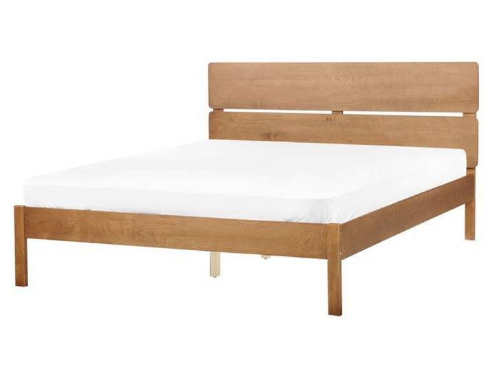 Lit double en bois clair 160 x 200 cm BOISSET