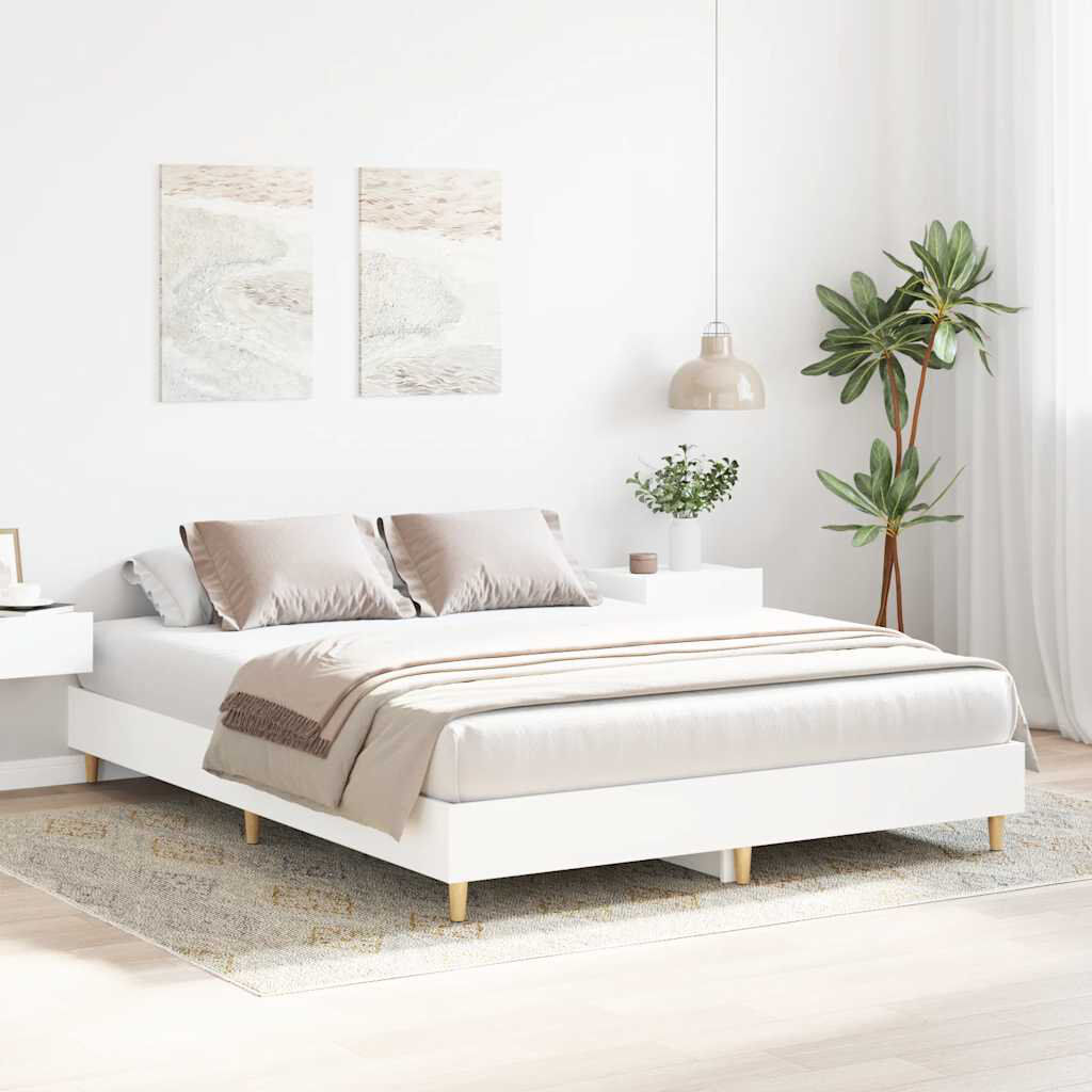 Alpen Home Bed Frame No Mattress Engineered Wood White 153 x 203cm