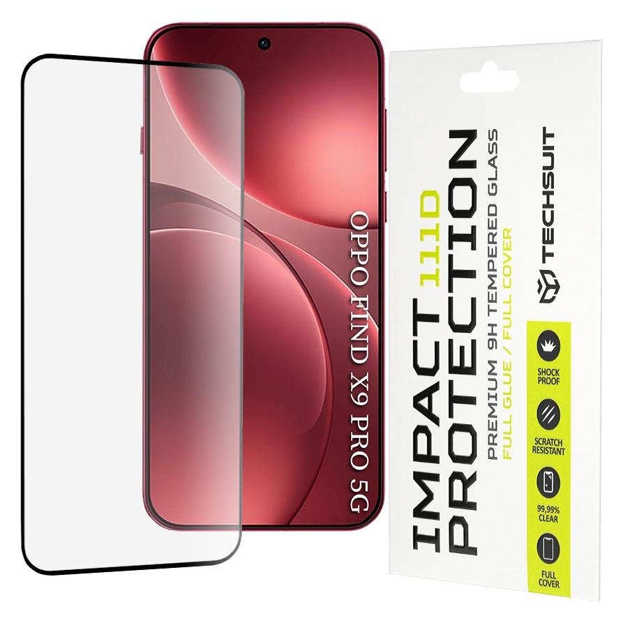 Techsuit - 111D Full Cover / Full Glue Glass - Oppo Find X9 Pro - Black (Oppo Find X9 Pro) (64745116)