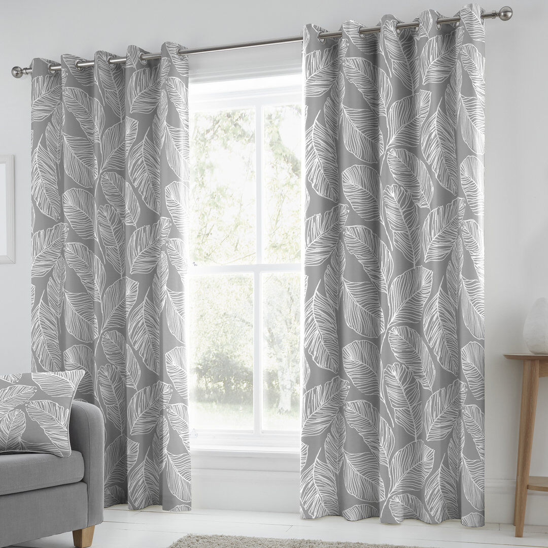 Fusion Matteo Cotton Sheer Curtain Pair Grey 229 W x 229 D cm