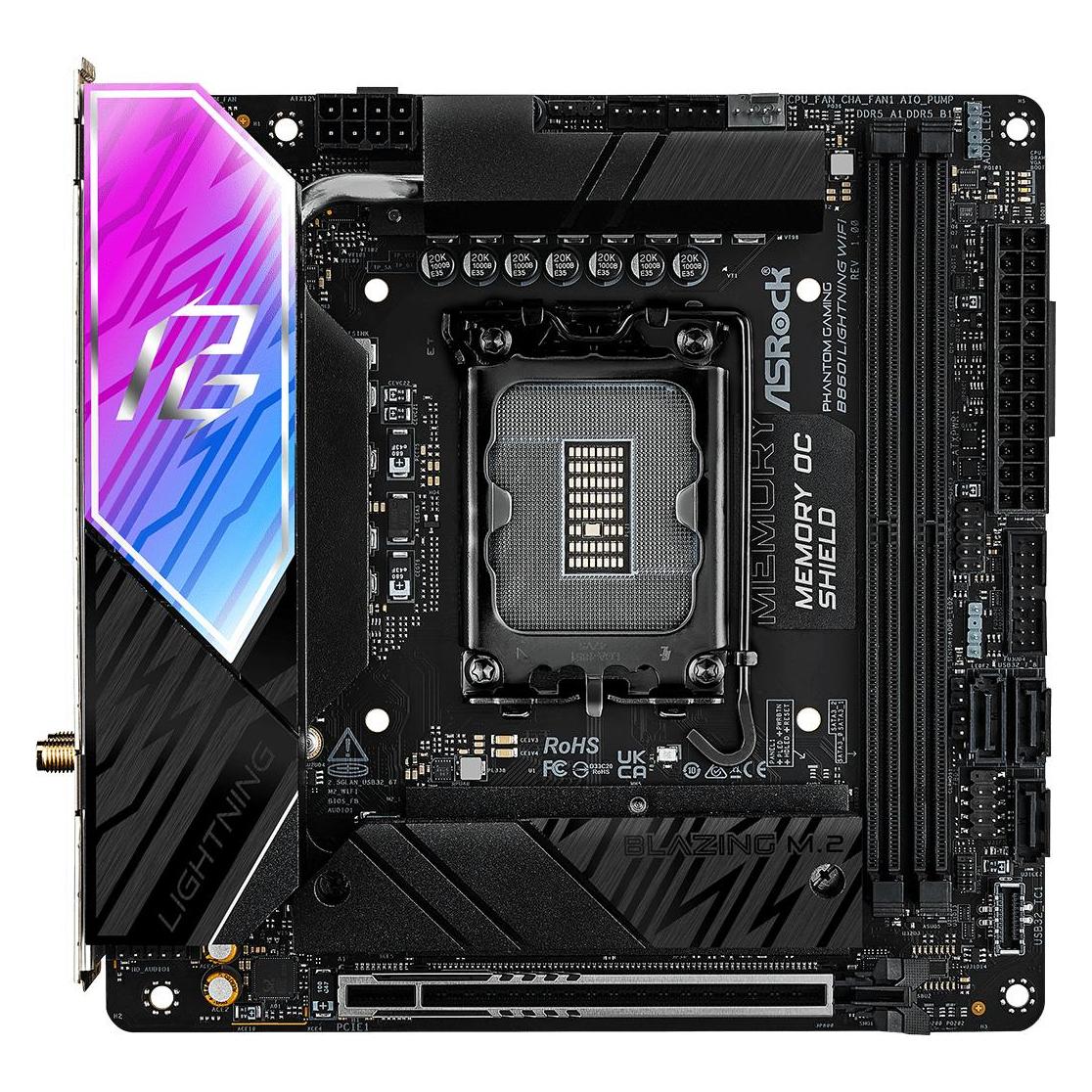 AsRock MB Intel 1851 B860I Lightning WiFi (LGA 1851, Intel B860, Mini-ITX) (90-MXBRZ-A0UAYZ)