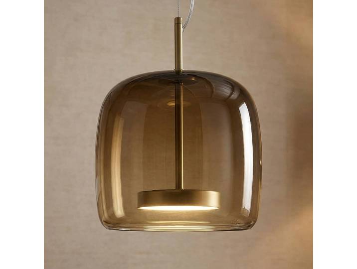 Design hanglamp Jube, dimbaar, bruin / roest, Woon-/ Eetkamer, Glas, Vintage, hanglamp