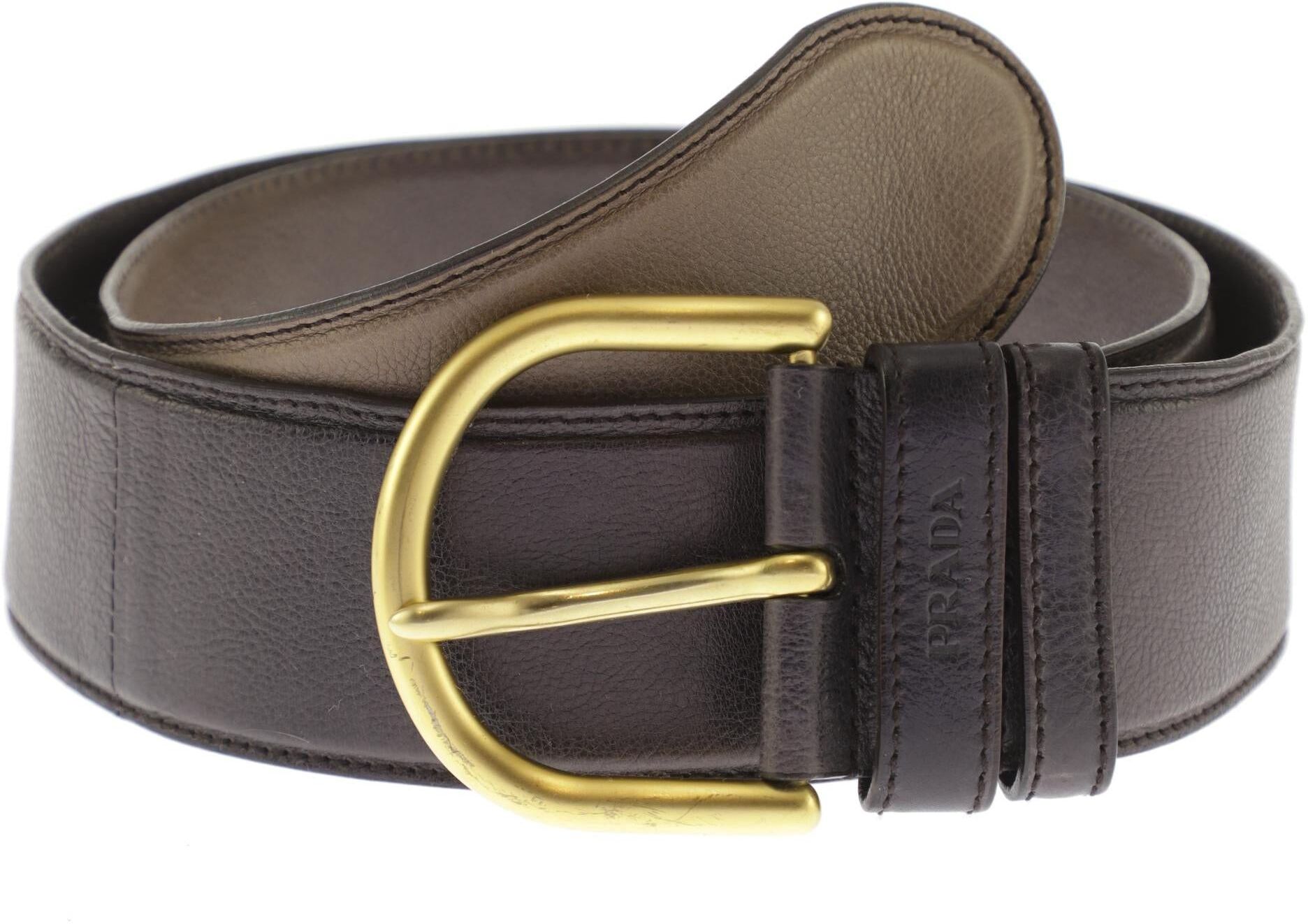 Prada Damen Gürtel, Braun, Gr. 90, kein / Etikett - Second Hand