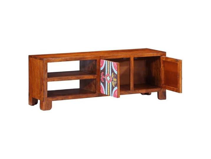 Moderne Meuble TV BURKE TABLE TV/HIFI multicolore 110x30x40 bois d'acacia massif 110x30x40 AA2233