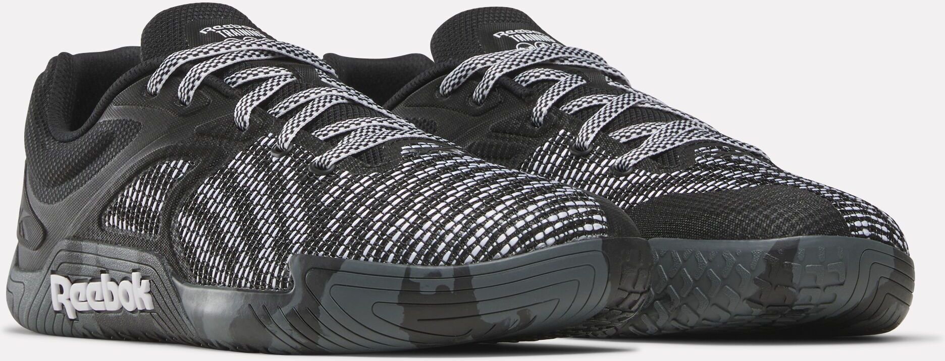 Trainingsschuh REEBOK "NANO ZERO", Herren, Gr. 42, schwarz, weiß, Synthetik, Textil, Schuhe Trainingsschuh, Zero Drop Sprengung für verbesserten Bodenkontakt schwarz, weiß 42