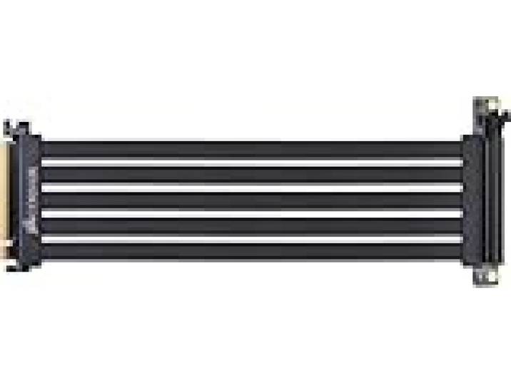 Corsair Câble d'extension PCIe 3.0 x16 haut de gamme, 300 mm (blindé contre les interférences électromagnétiques, entièrement flexible, connecteur PCIe femelle à 90 degrés), noir