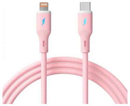 Akyga USB-Kabel USB-C Stecker, Apple Lightning Stecker 1m Rosa AK-USB-71
