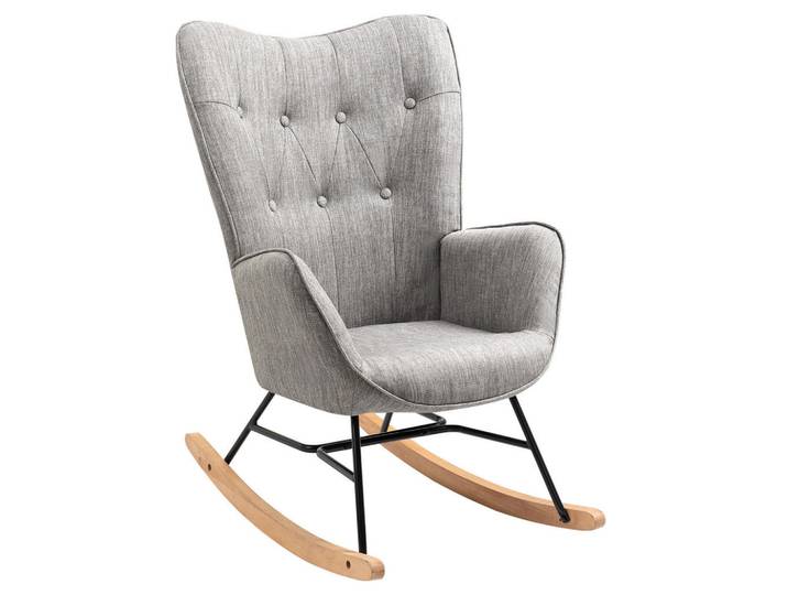 Meubles Cosy Schaukelstuhl, Metall, Grau, Hellgrau, 66x97x84 cm, Wohnzimmer, Sessel, Relaxsessel