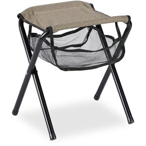 Relaxdays Klapphocker 10036789, Falthocker, beige, belastbar bis 120 kg