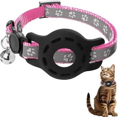 Uplift Treasures AirTag Safety Cat Collar With Bell pink(no Tracker) airtag Not Included