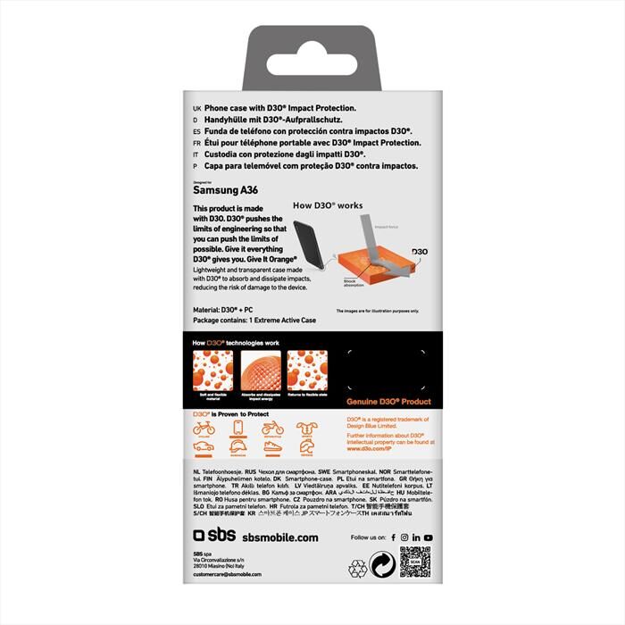 SBS Cover D3o Cover Per Samsung A36-trasparente