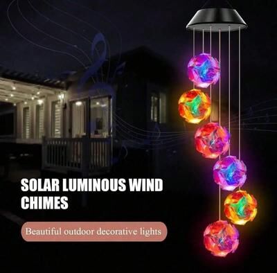 Uplift Picks Solar Color Changing Wind Chimes With 6 LED Lights 08