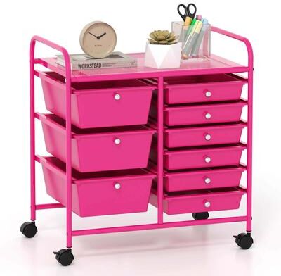 9 Drawer Rolling Storage Cart Mobile Drawer Carts Utility Cart