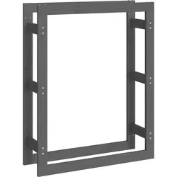 Helloshop26 - Brennholzregal Holzscheithalter Aufbewahrungsorganizer 80 x 25 x 100 cm graues Kiefernholz 02_0045131