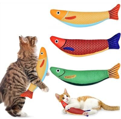 Inspire Curations 3 Pack Catnip Fish Cat Toys Plush Saury Shaped Interactive Toys For Kittens & Indoor Cats 3 Pack Catnip Fish Cat Toys Plush Saury Shaped Interactive Toys For Kittens & Indoor Cats