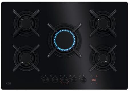 AEG Placa a Gás  HKB75453NB  74 cm  5 Zonas  Preto