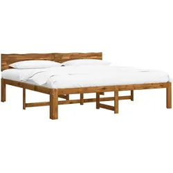 vidaXL, Bett, Doppelbettgestell mit Kopfteil ROSTOCK Natur 193 x 203 cm (193 x 203 cm)