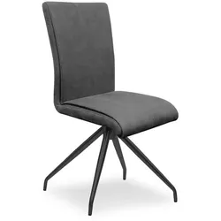 2er-Set Stuhl Milano Mikrofaser Grau Dunkelgrau