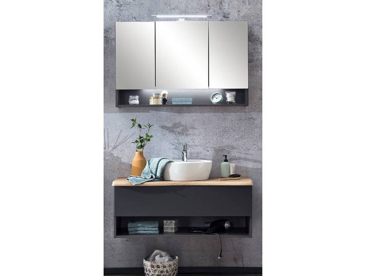 home24 Badkamerset I 2-delig 100cm grijs/grafietkleurig