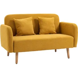 2 Sitzer Sofa, Couch mit 2 Wurfkissen, gepolsterter Doppelsofa mit Samtopik
