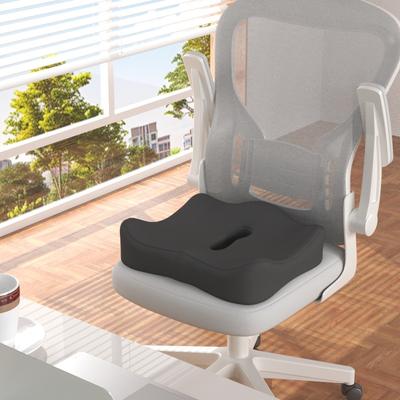 Uplifted Trends Ergonomic Memory Foam Lumbar Support Pillow For Back Pain Relief black