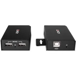 Lindy 100m 2 Port USB 2.0 Cat. 6 (2 Ports), Netzwerk Switch, Schwarz