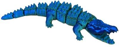 Perfect Picks Market Movable 3D Printed Skeleton Crocodile Desktop Decoration Toy blue