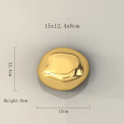Inspire Curations 3D Simulation Stone Wall Pendant Modern Electroplated Wall Art For Living Room Decor b3