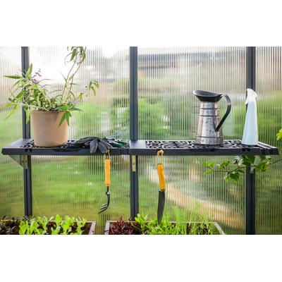 Anbauregal PALRAM - CANOPIA "Leaves Design", grau, B:65cm H:16,5cm T:26cm, Aluminium, Kunststoff, Regale, Regalset