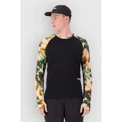 Mons Royale Temple Merino Long Sleeve Funktionsshirt bush camo / black Gr. L