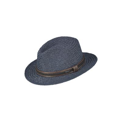 Strohhut LERROS "Strohhut geflochten im Panama-Stil", Herren, Gr. Normalgrößen, blau (classic navy), Kunstfaser, Hüte Strohhut