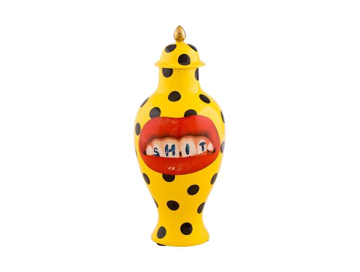Grosse Design Deckelvase „Toiletpaper Shit“ Multicolor Seletti
