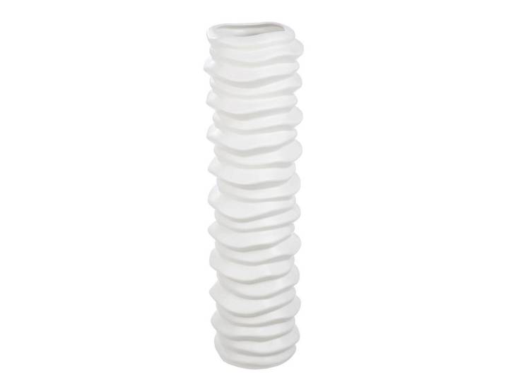 Bodenvase, Weiss, Keramik, rund, 78 cm, auch für frische Blumen geeignet, Dekoration, Vase