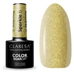 Claresa, Nagellack, Sparkle UV-Nagellack 5ml - 6er-Pack (Gold)