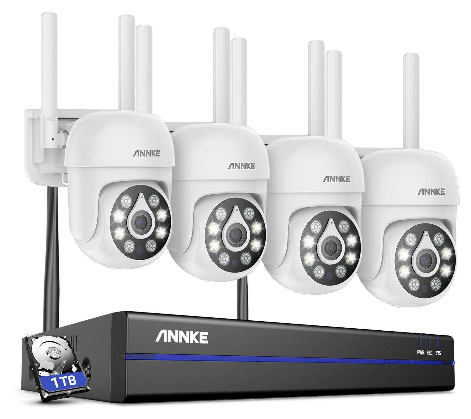 Selius 10-kanaals draadloze bewakingscamera set met 5MP resolutie, wifi buitencamera en 1 TB opslag