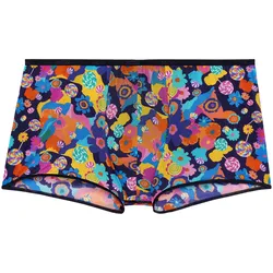 HOM Herren Boxershort - Trunk, Willy, Plume, federleicht Blau/Gelb/Pink / XL