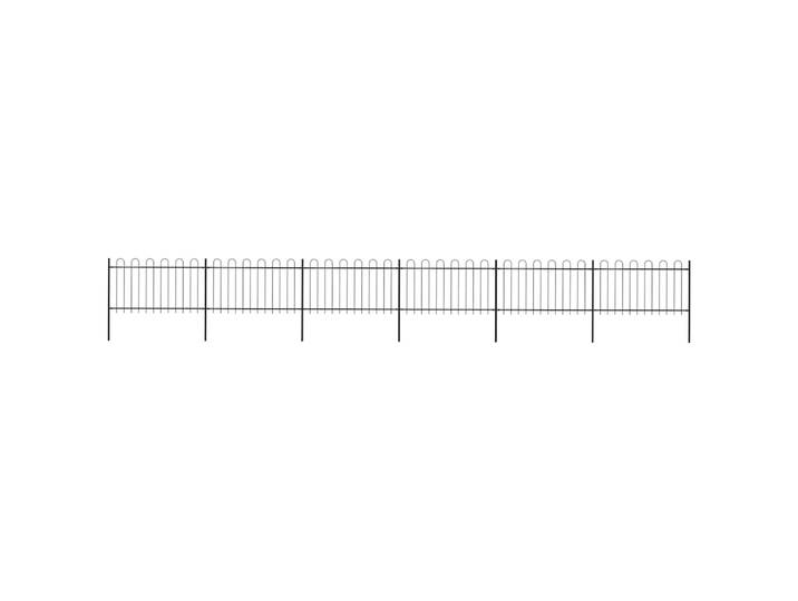 vidaXL Gartenzaun mit Rundbogen Stahl 1005 x 100 cm Schwarz