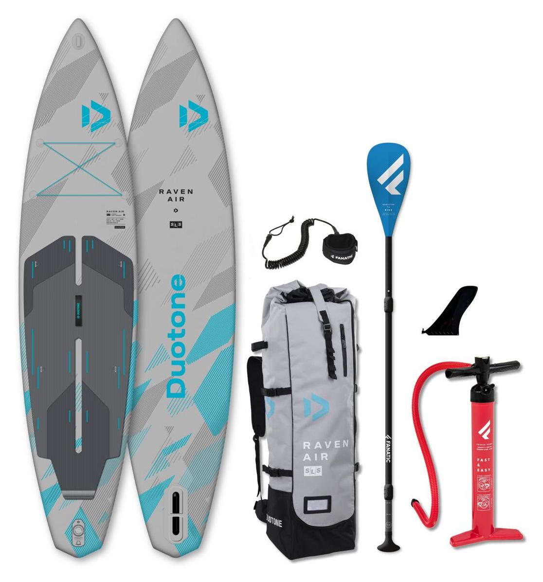 Duotone Raven Air SLS iSUP Package Touring Surf Stand UP Paddle Board Pure Paddel - Groesse: 11.6 (350cm)