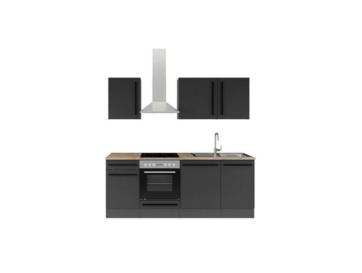P & B Küchenleerblock, Schwarz, 1 Schublade(n) Schubladen, einmalig seitenverkehrt montierbar, nur wie online abgebildet bestellbar, 220 cm, Küchen, Küchenzeilen & Küchenblöcke, Küchenzeilen ohne Geräte