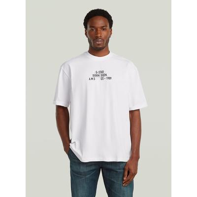 T-Shirt G-STAR "Multi Technique Graphic Relaxed T-Shirt", Herren, Gr. M, weiß, Obermaterial: 100% Baumwolle, Shirts T-Shirt