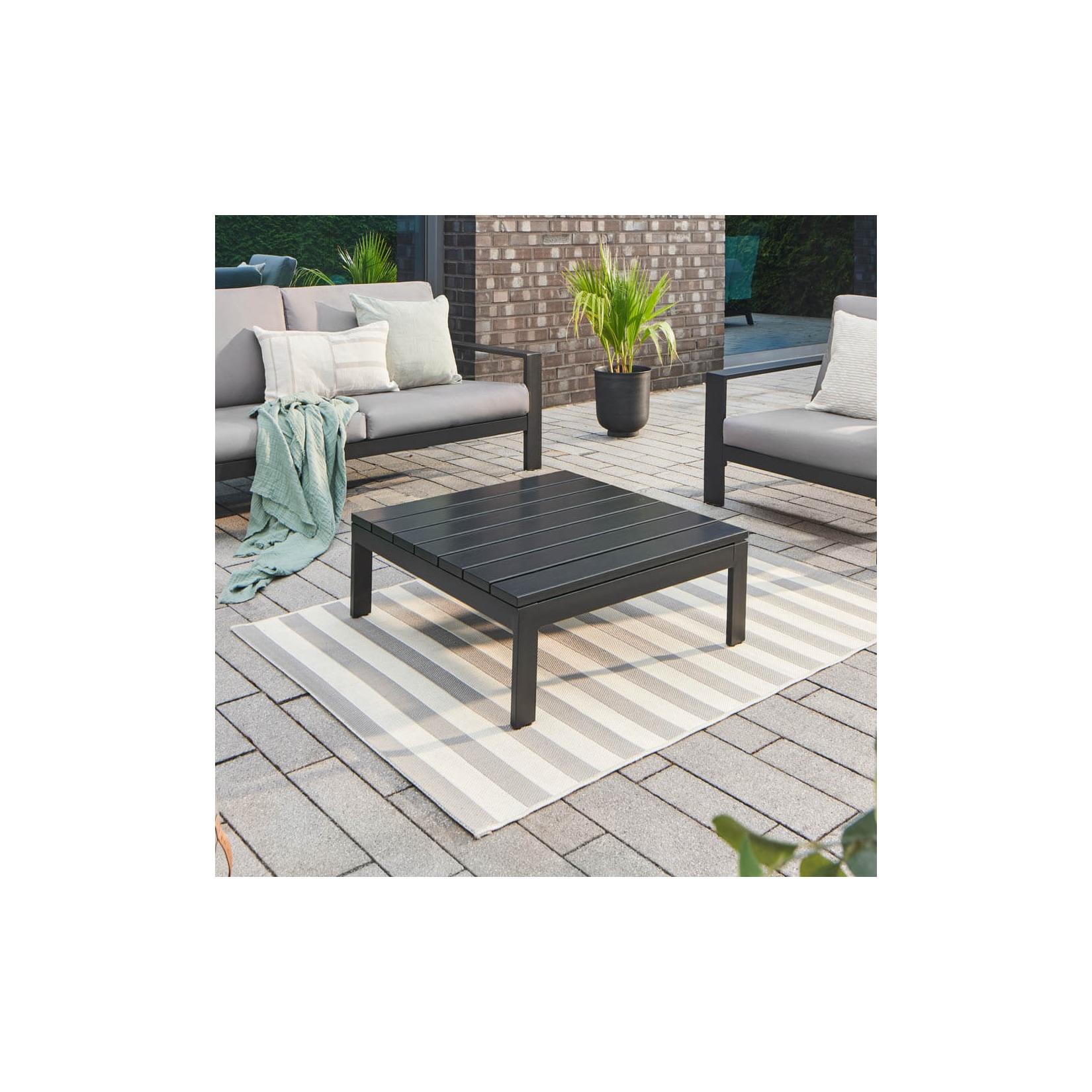 HOME DELUXE Aluminium Tischplatte für Gartenlounge RIO - Schwarz