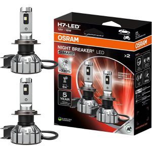 OSRAM Auto-Lampe Night Breaker SMART, 6000 Kelvin, H7, 12 V / 16 Watt, Scheinwerferlampe, LED-Retrofit, 2 Stück