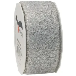 PRÄSENT Geschenkband silber 20 m silber, 4 cm