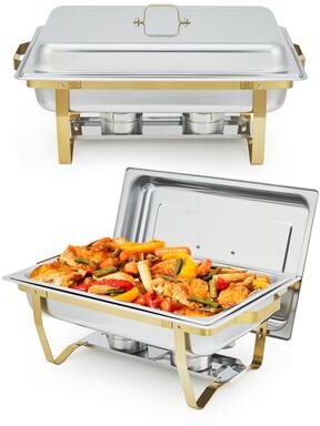 Garvee 2/4/6 Pack Chafing Dishes for Buffet, 8QT Stainless Steel Buffet Servers and Food Warmers