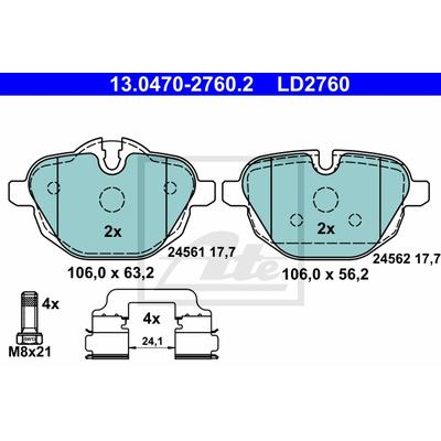 ATE Bremsensatz-Hinterachse Standard Disc / Ceramic ijzjsglst4 Hinterachse belüftet 330mm 20mm für BMW