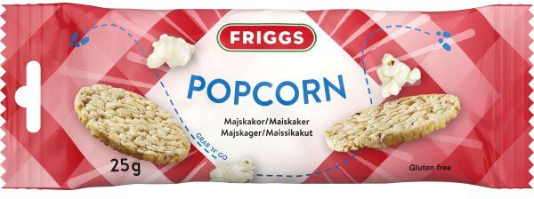 Friggs Majskiks Snackpack Popcorn, Glutenfri, 25 G