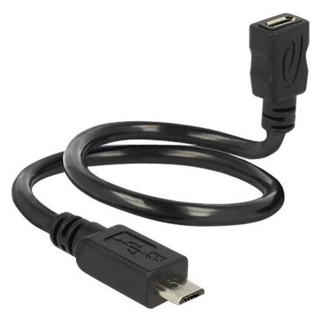 Delock USB2.0-Shape Adapterkabel MicroB, 35cm (0.35 m, USB 2.0) (83924)
