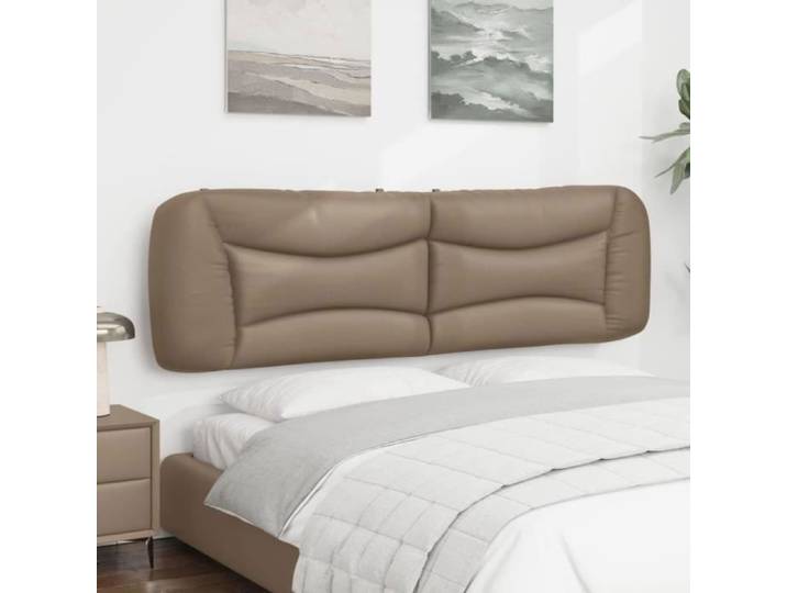 Coussin de tête de lit - MOTHINESSTO - Modèle 12928X - Similicuir cappuccino - 180 cm - Design élégant